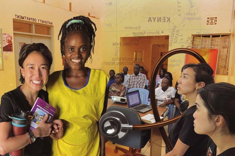 <a href='http://mte.eng.ydspd.com'>正规博彩十大网站</a>的学生在肯尼亚与50名医务人员一起工作.